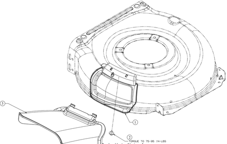 Side Discharge Chute Diagram and Parts List for (12AEN2S7710)(2020) Cub Cadet Lawn Mower